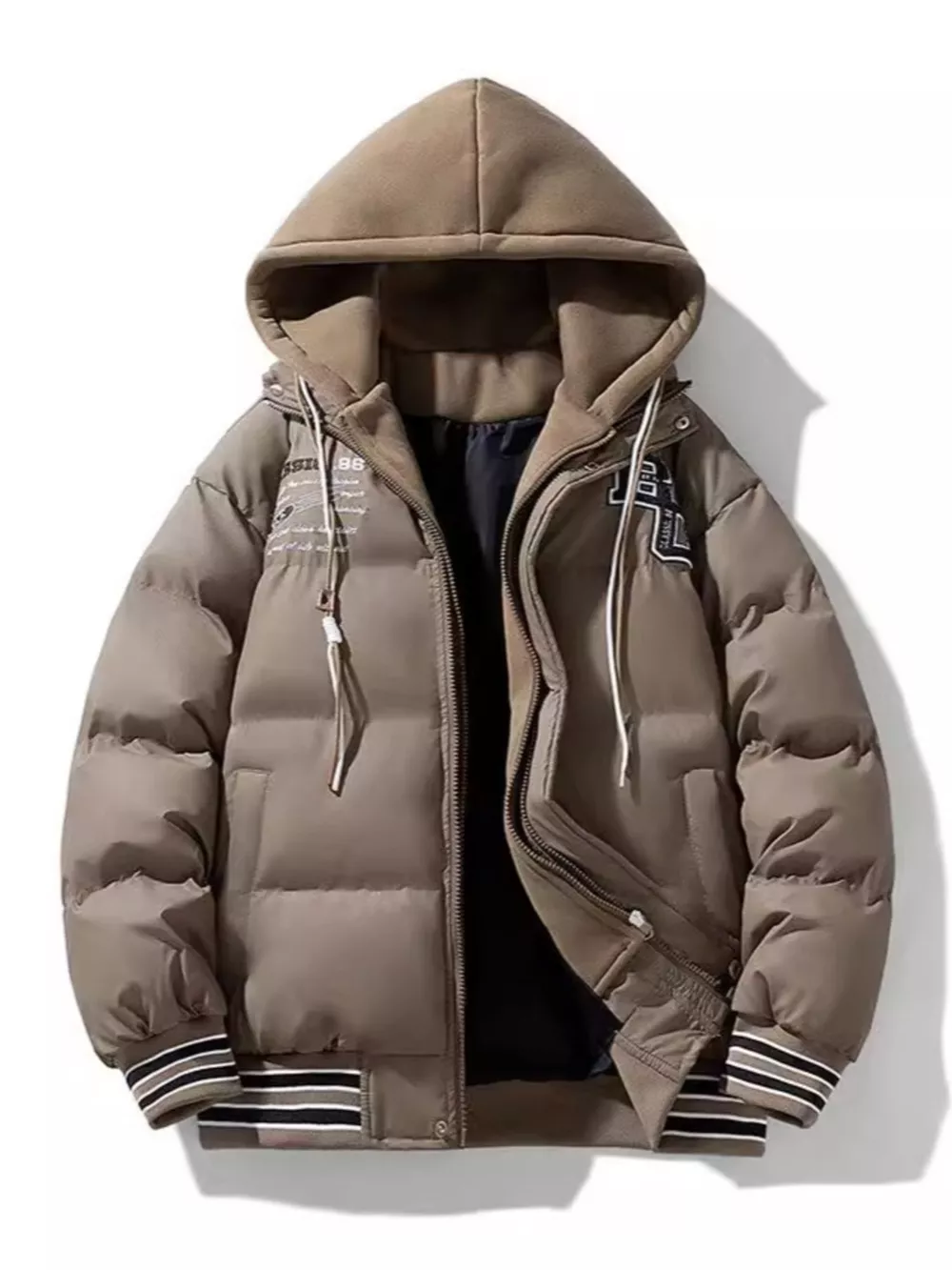Men's Plus Size Hooded Padded Puffer Jacket, image 4