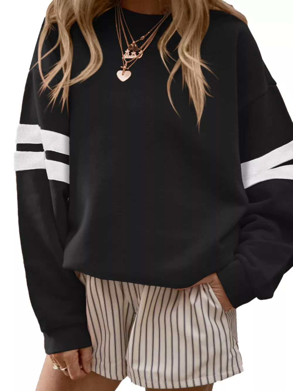 Striped Dropped Shoulder Sweatshirt, image 23