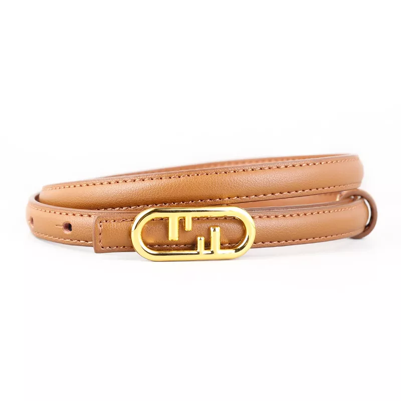 Buckle Leather Skinny Belt, image 6