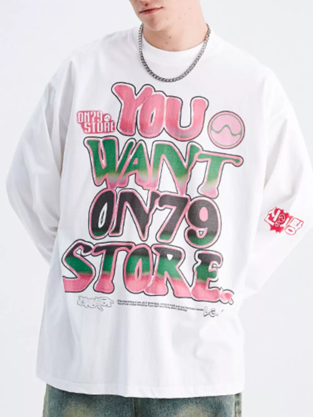 Men's Graphic Round Neck Long Sleeve T-Shirt