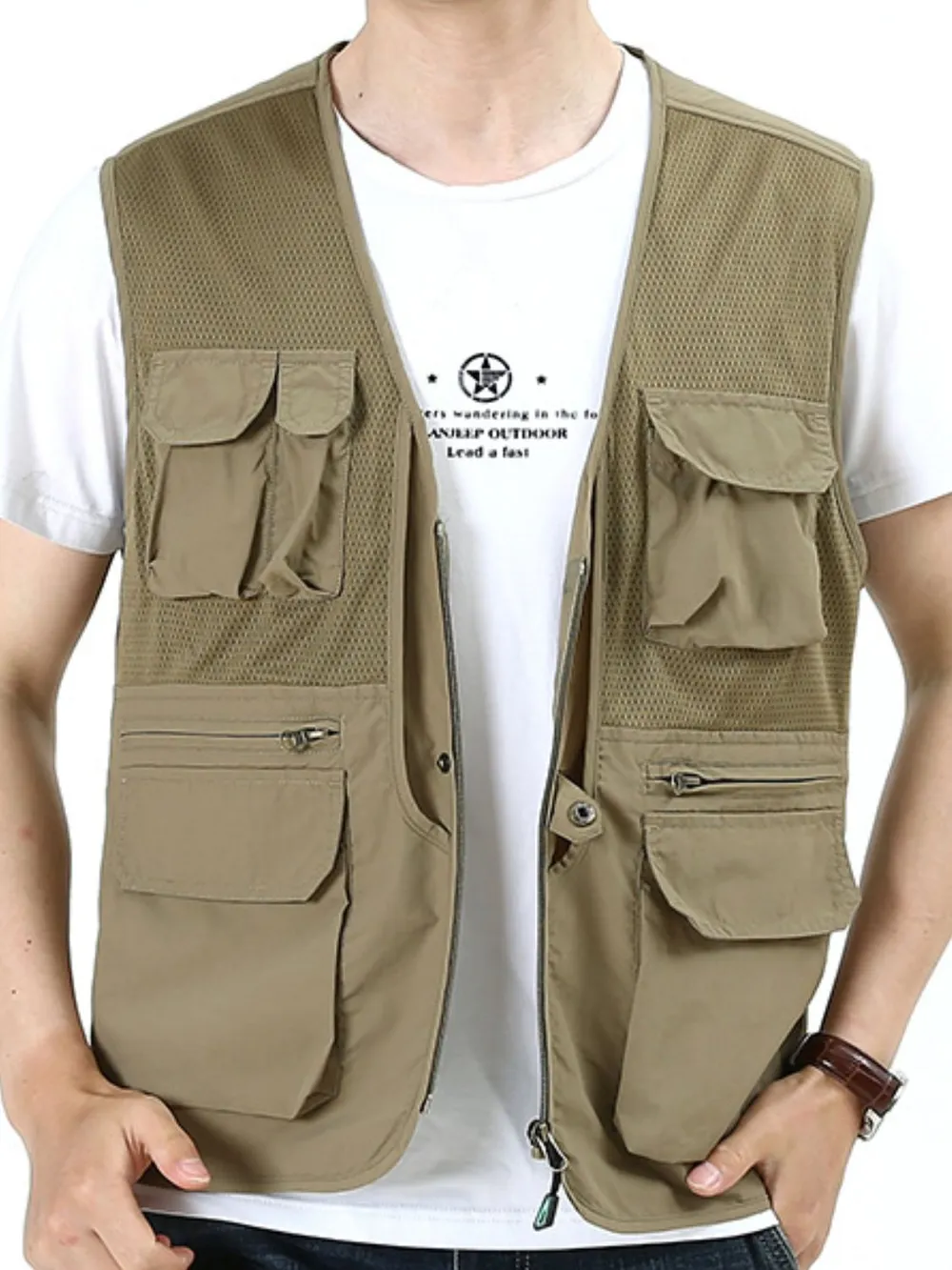 Men's Plus Size Zip Up Vest, image 6