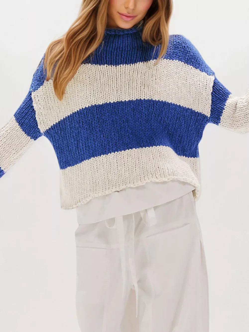 Chunky Knit Striped Sweater, image 2