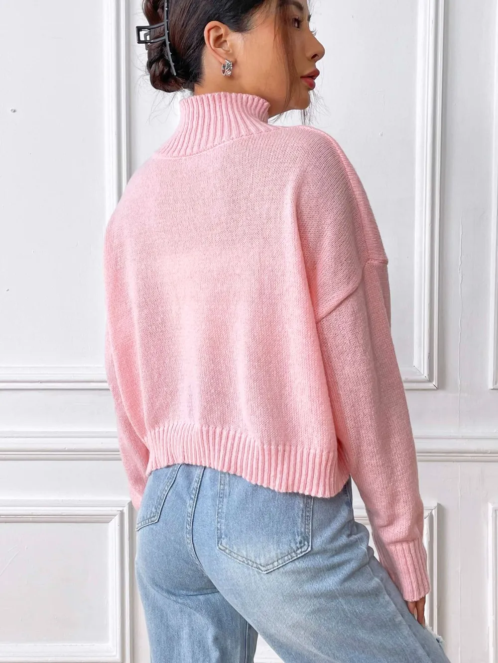 Flower Turtleneck Long Sleeve Sweater, image 9