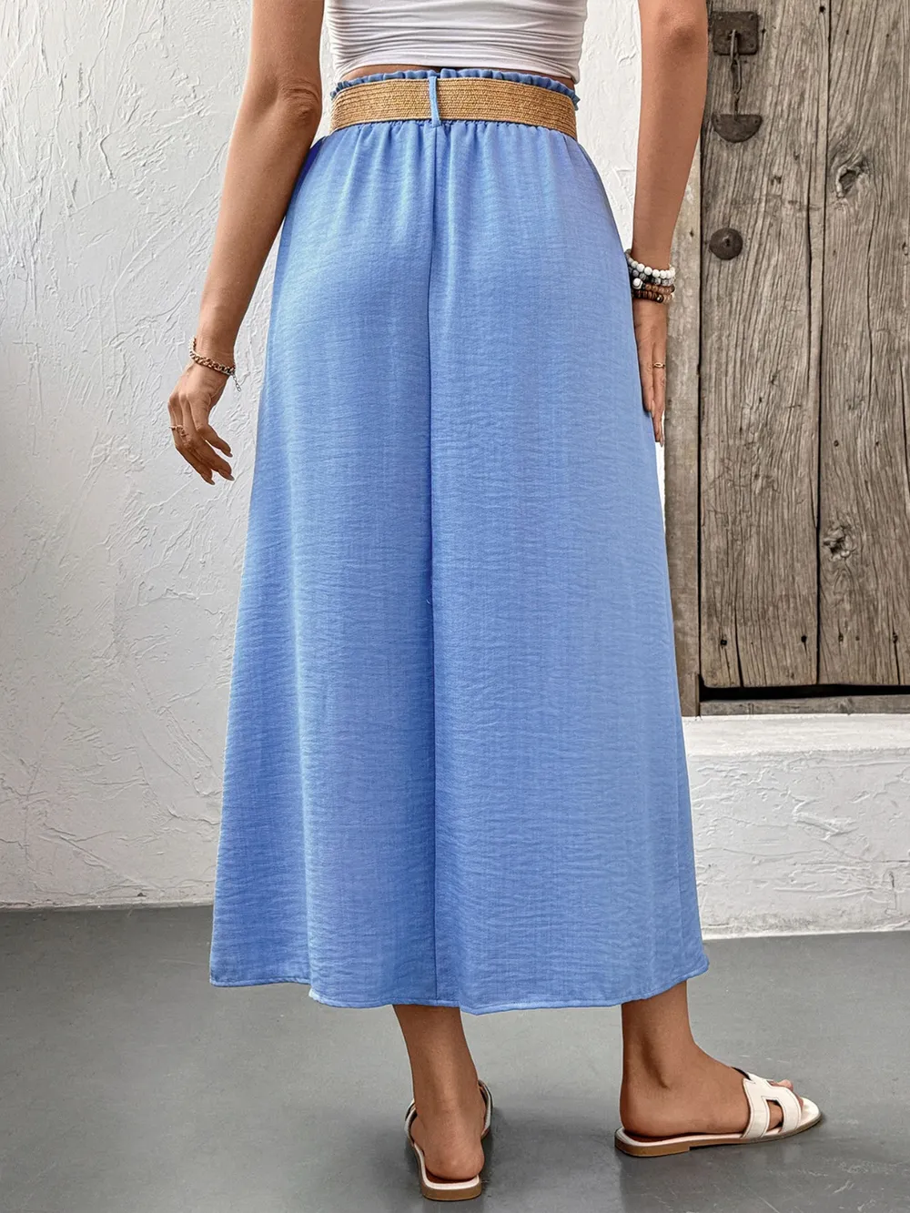 Decor Button Front Midi Skirt, image 4