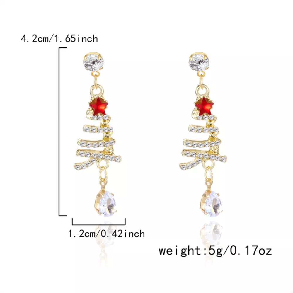 18K Gold-Plated Christmas Tree Earrings, image 6