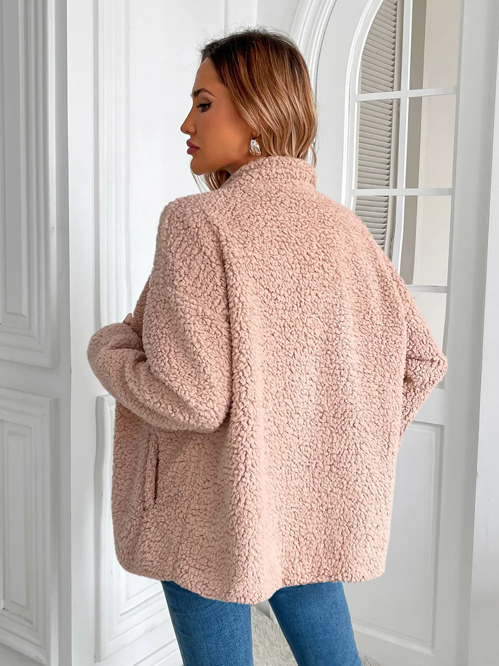 Zip Up Long Sleeve Fuzzy Jacket, image 11