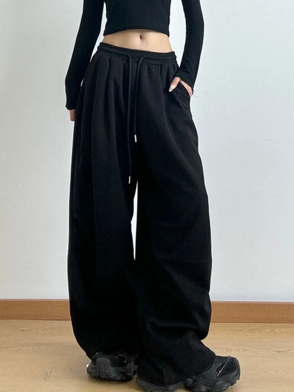 Drawstring Wide Leg Pants, image 8