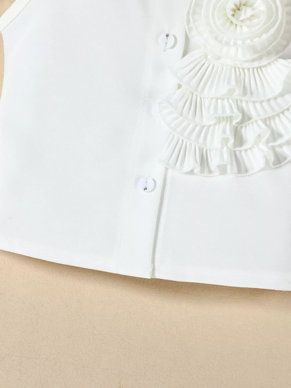 Children‘s Ruffle Decor Top & Button Detail Skort Set, image 9
