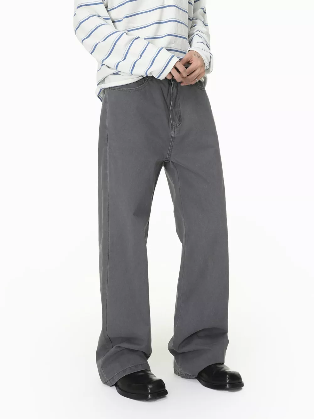 Men's Washed Loose Fit Jeans, image 4