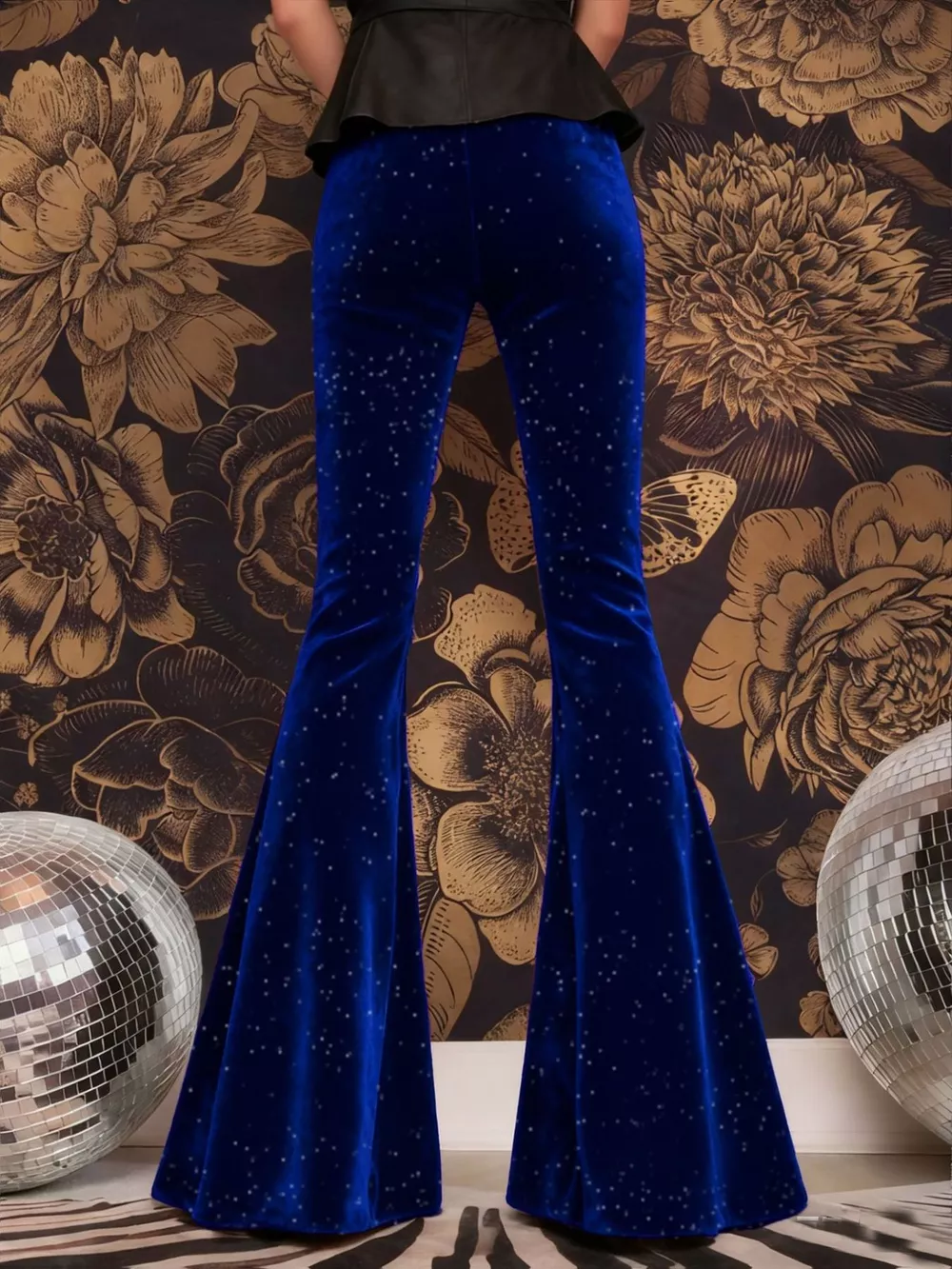 Velvet High Waist Flared Pants, image 9