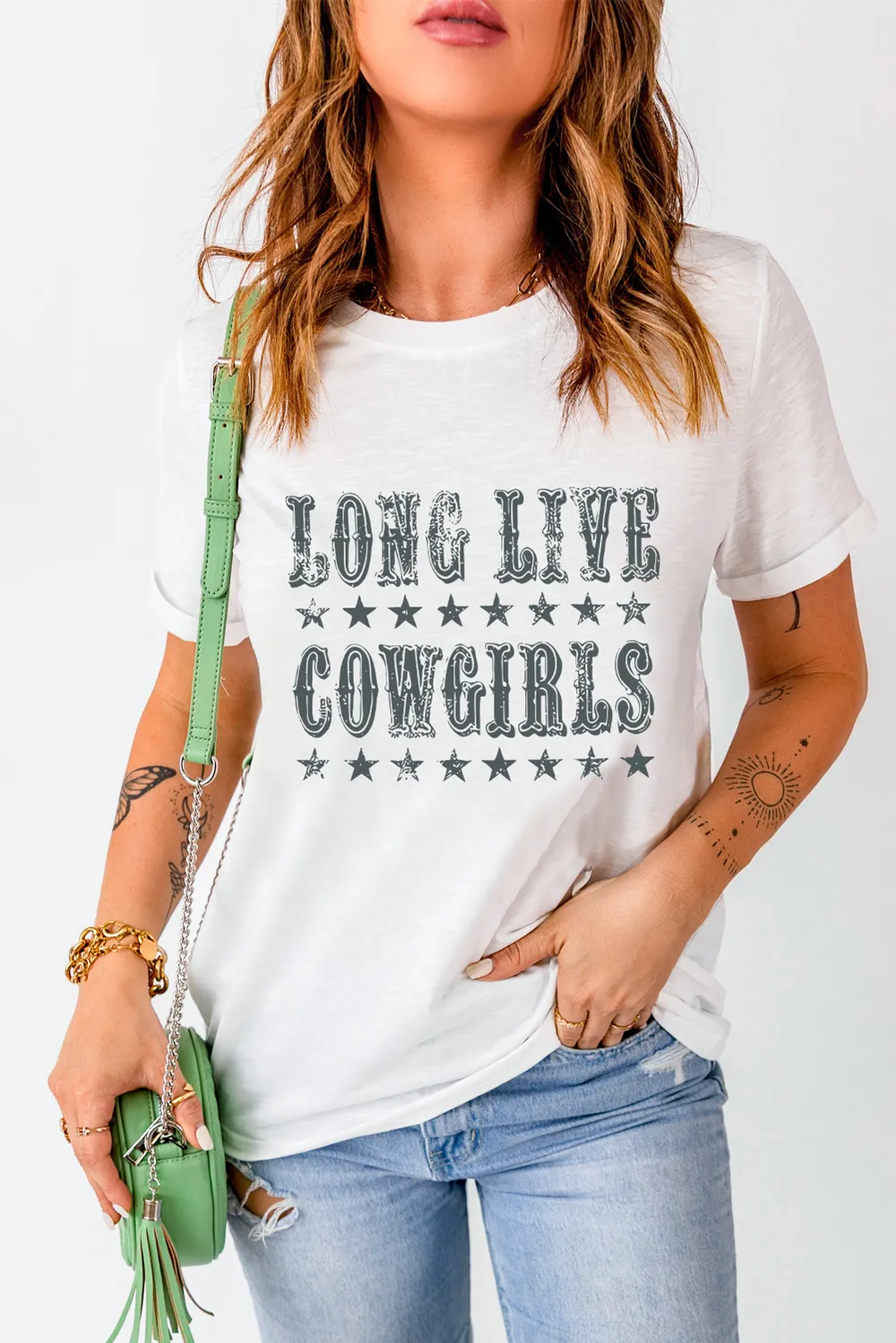 Letter Graphic Round Neck Short Sleeve T-Shirt, image 3