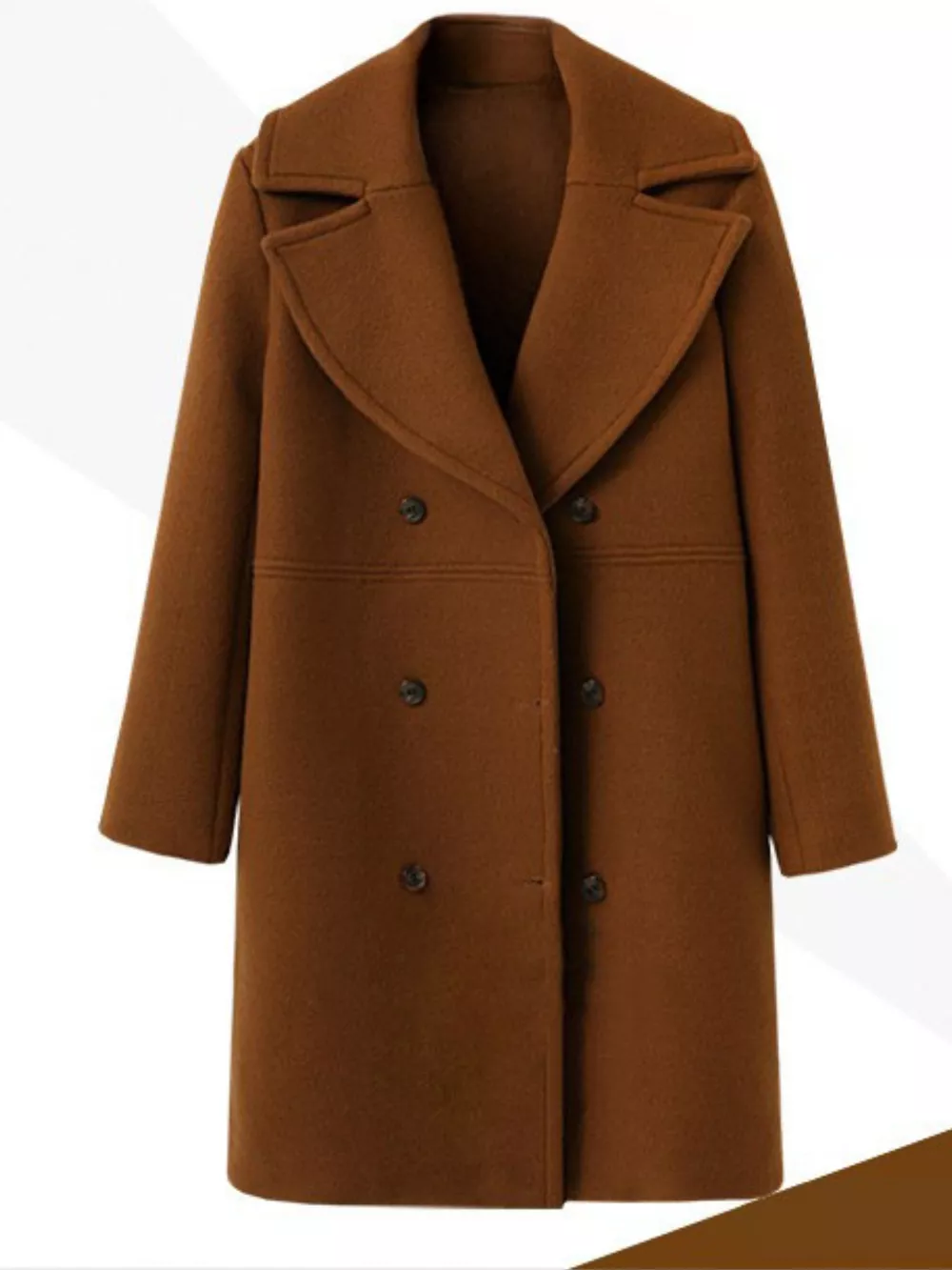 Double-Breasted Long Sleeve Coat, image 13