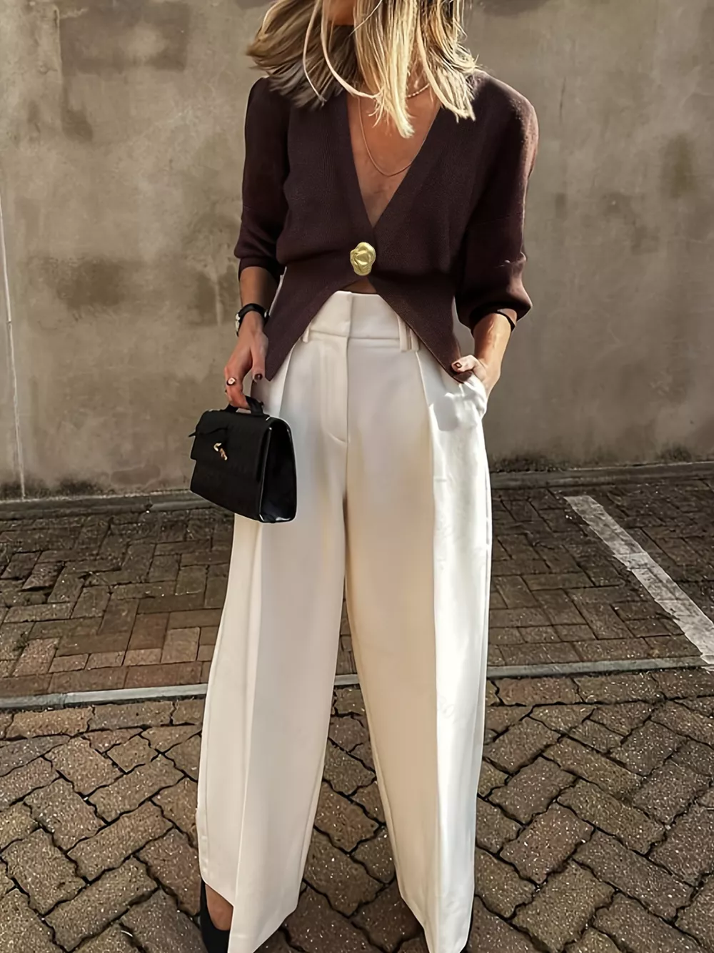 Single-Button Fitted Cardigan, image 5