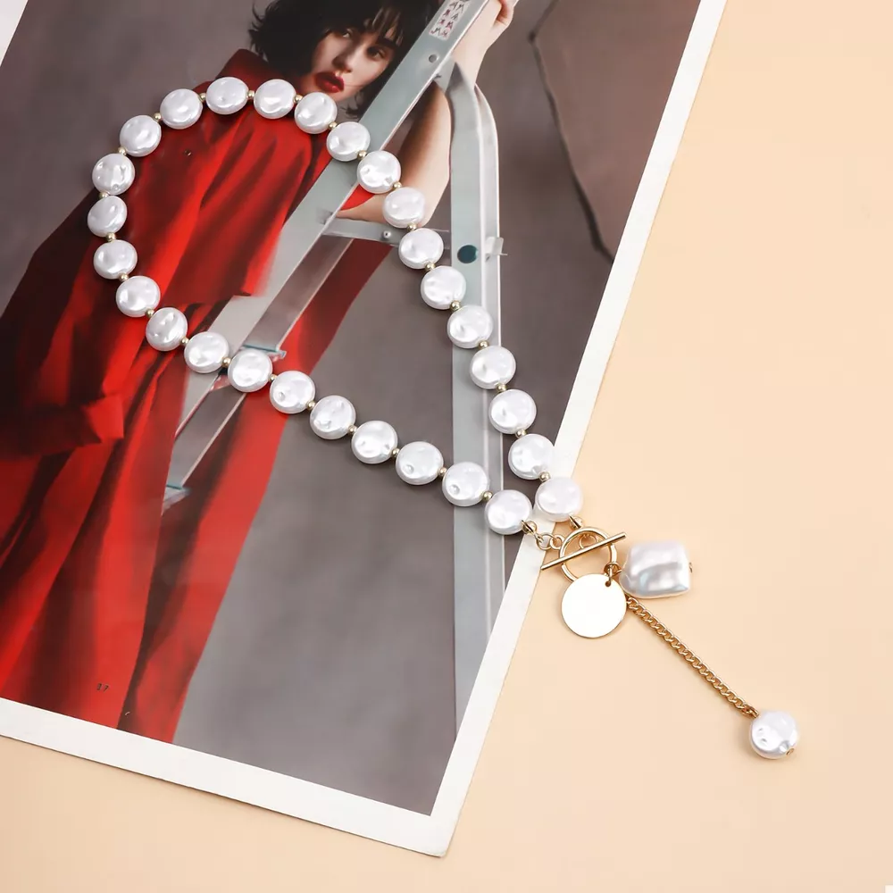 18K Gold-Plated Pearl Drop Necklace, image 7