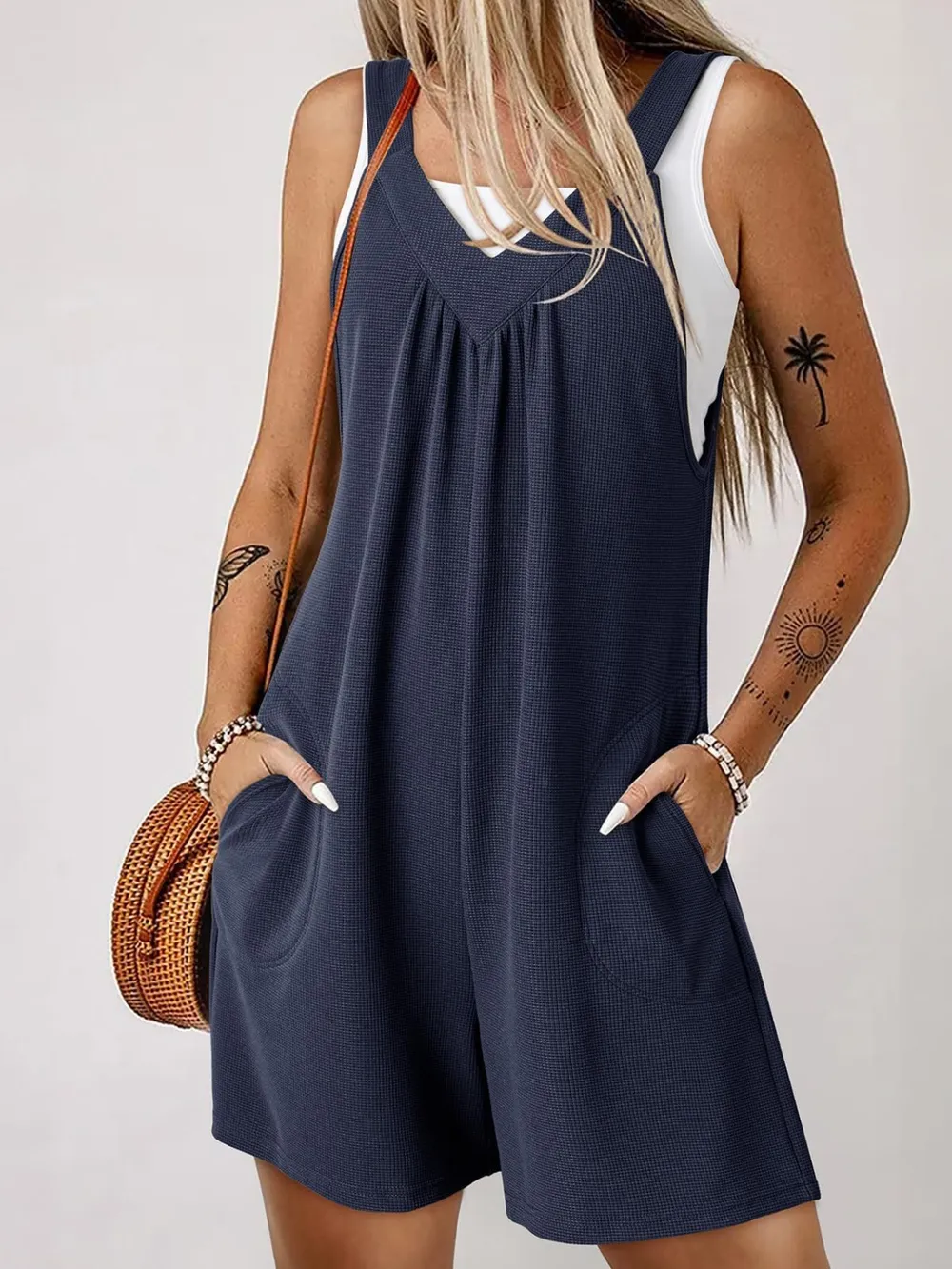 V-Neck Wide Strap Romper, image 8