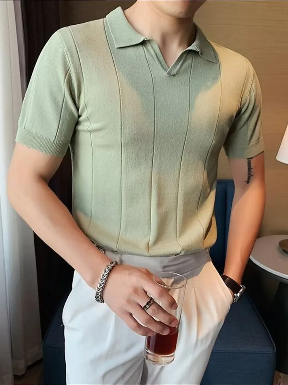 Men's Plus Size Collared Neck Short Sleeve Polo, image 8