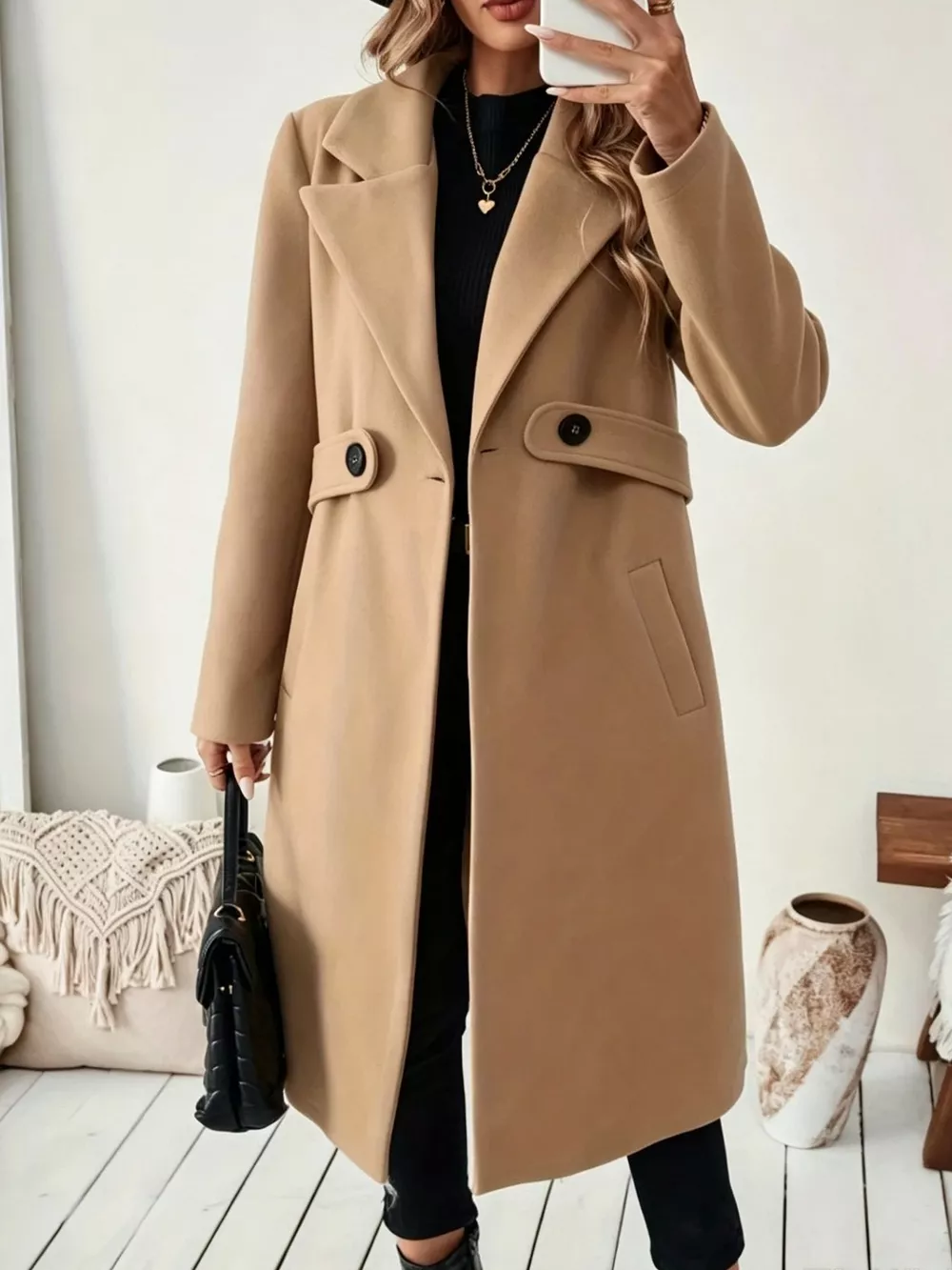 Single-Button Longline Coat, image 4