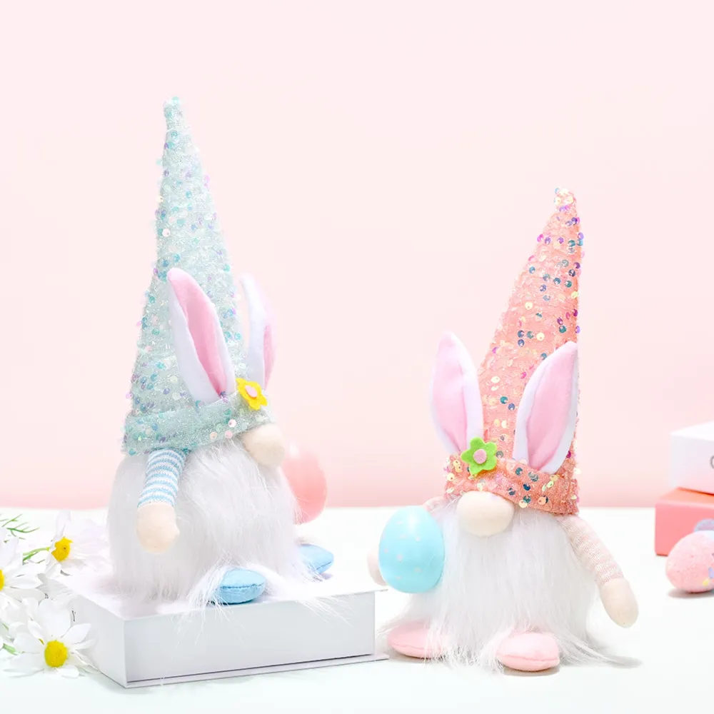 Easter Sequin Pointed Hat Faceless Gnome, image 8
