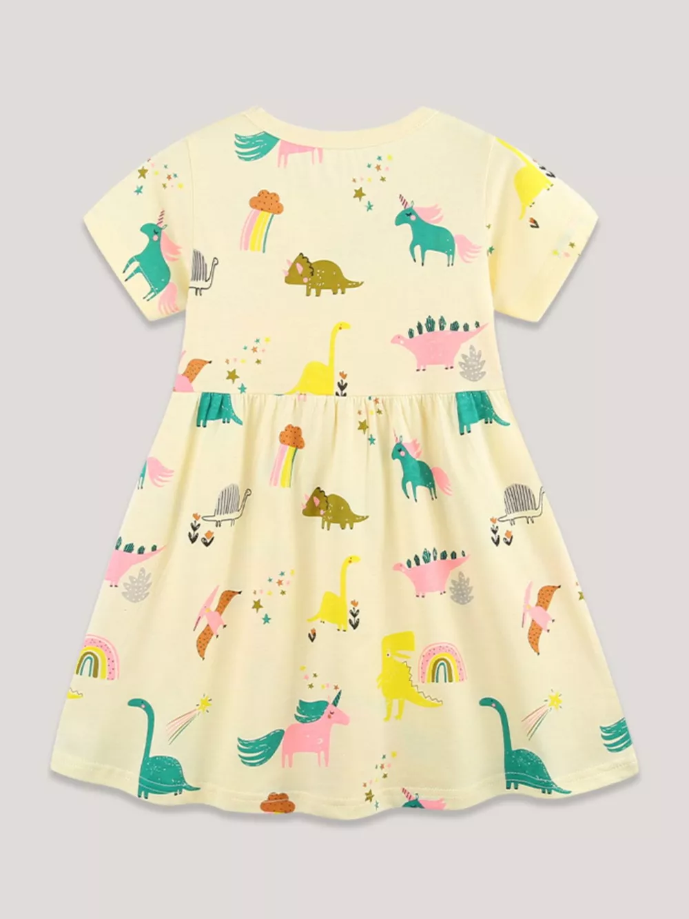 Children's Cartoon Dinosaur Print Casual Dress, image 6
