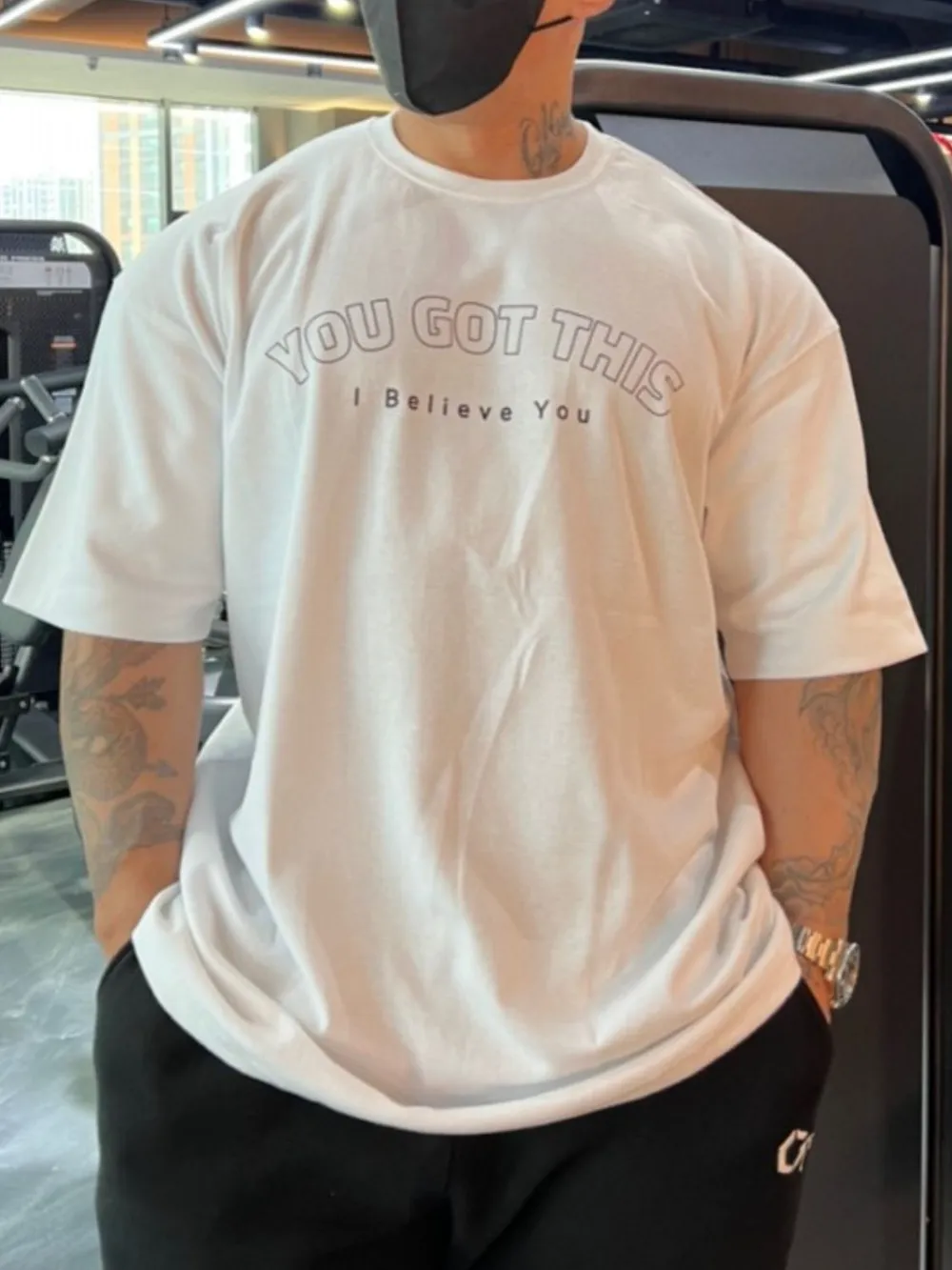 Men's Plus Size Round Neck Letter Graphic T-Shirt, image 4