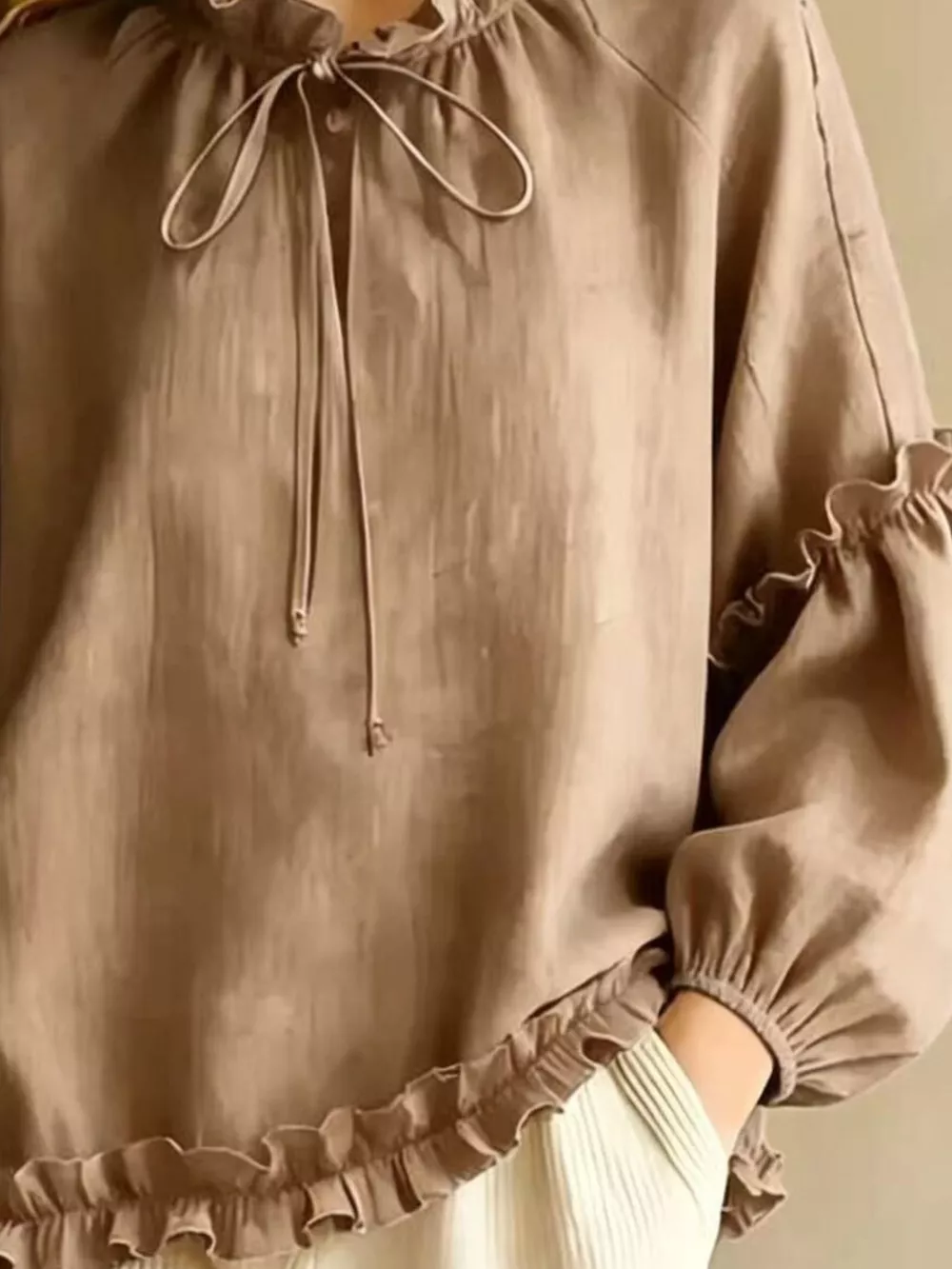 Frill Balloon Sleeve Blouse, image 13