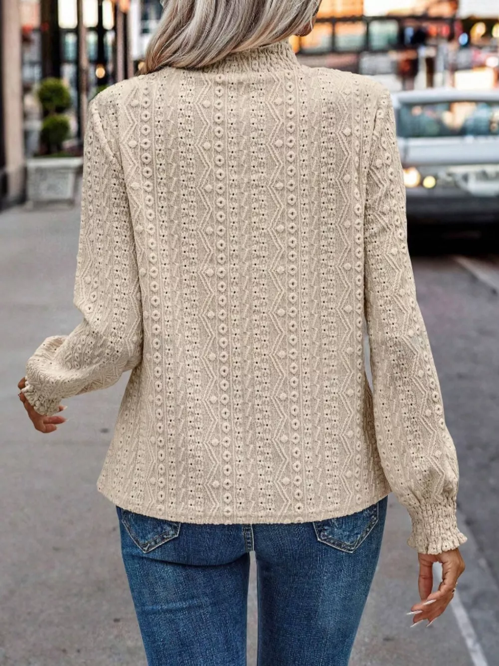 Eyelet Long Sleeve Blouse, image 14