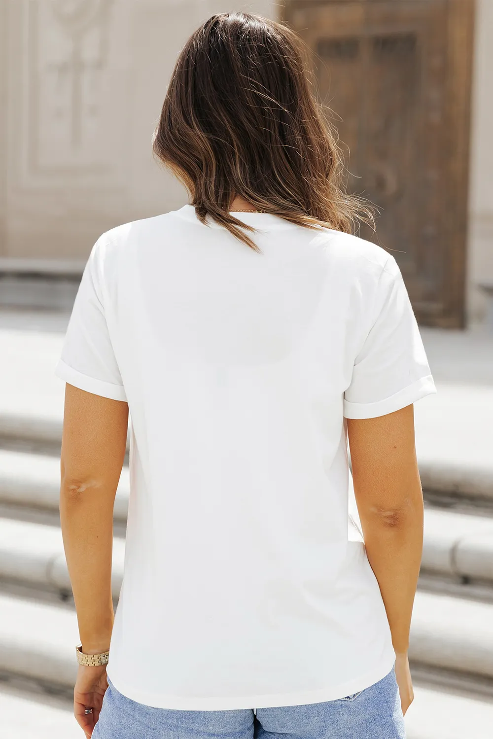 Sequin Leopard Round Neck Short Sleeve T-Shirt, image 2