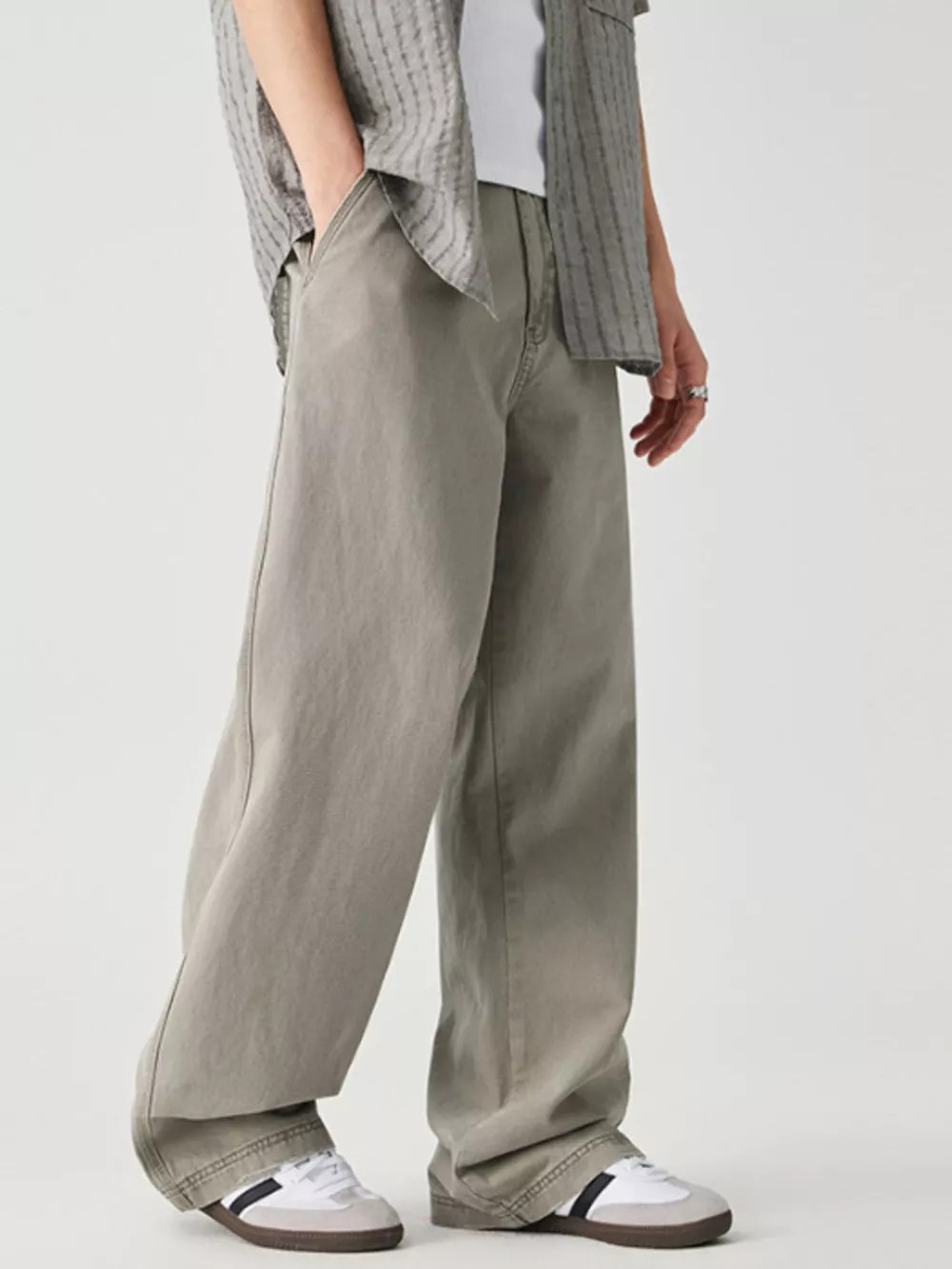 Men's Wide Leg Pants with Pockets, image 5