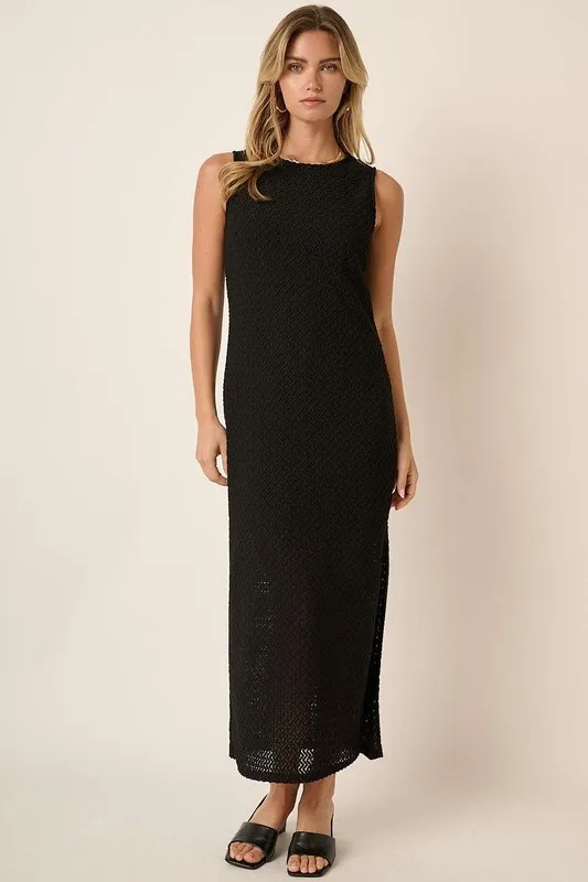 Side Slit Round Neck Sleeveless Dress, image 2