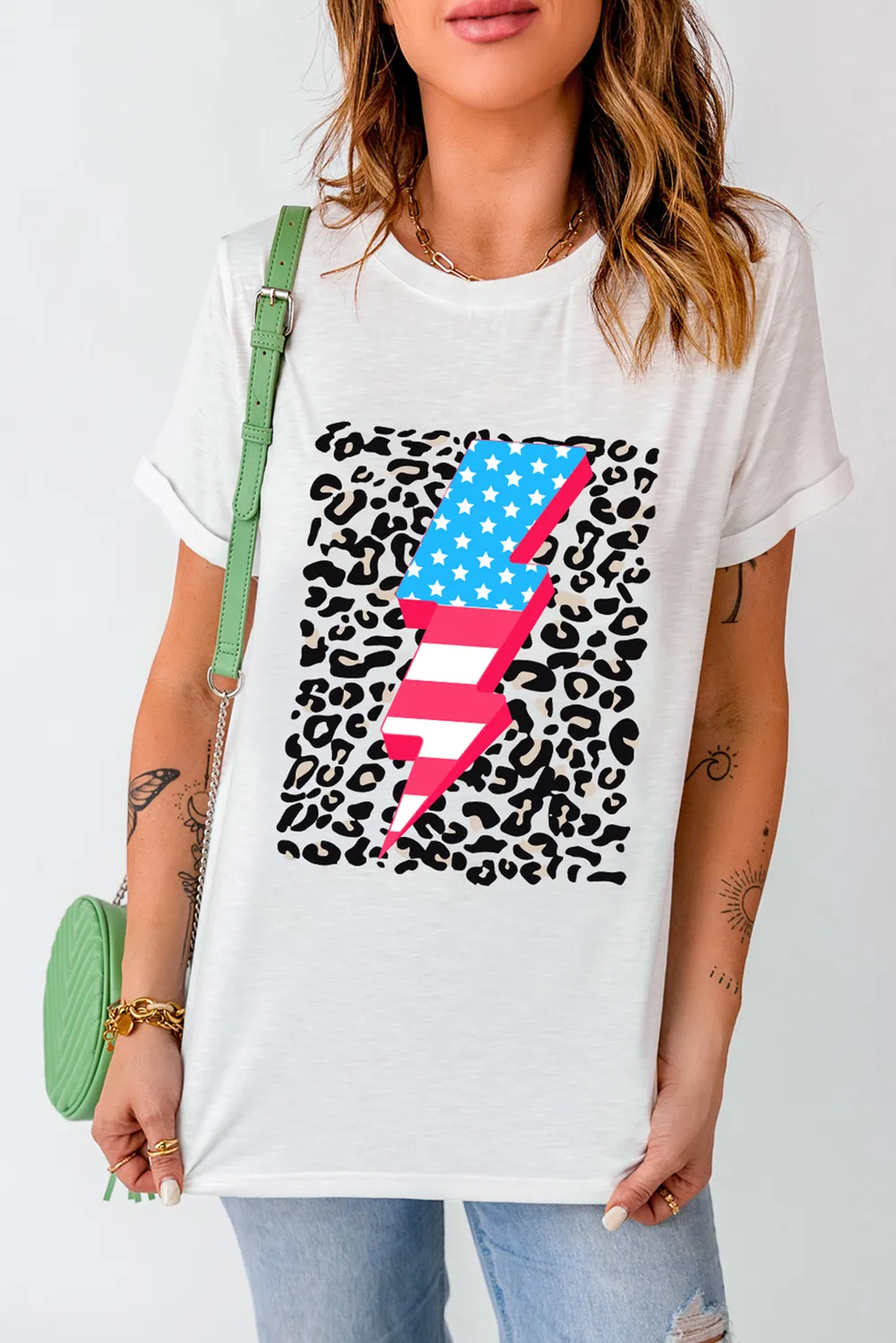 Graphic Round Neck Short Sleeve T-Shirt, image 2