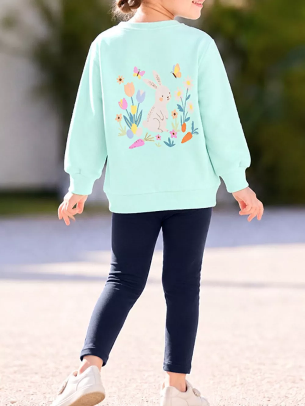 Children's Bunny Graphic Sweatshirt and Leggings Set, image 2