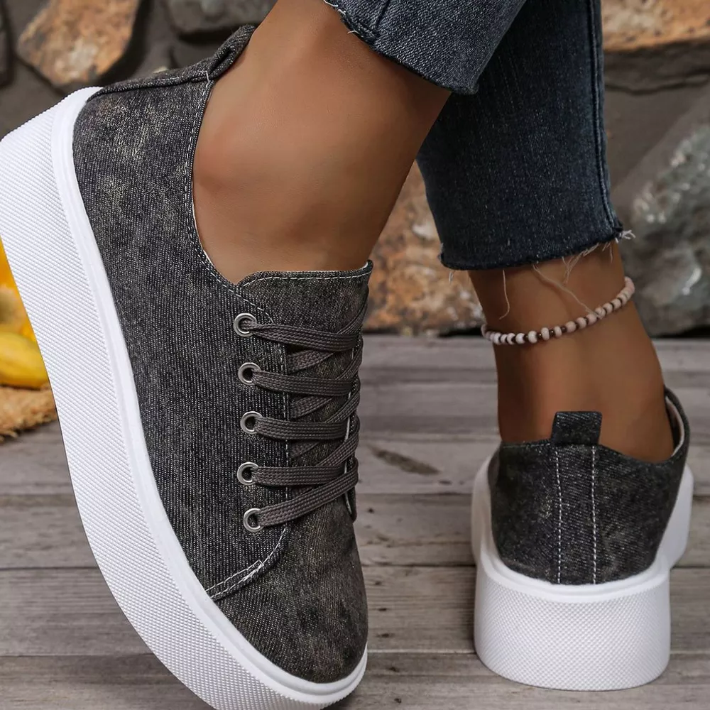 Round Toe Platform Sneakers, image 2
