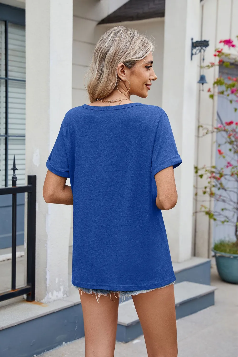 Notched Short Sleeve T-Shirt, image 16