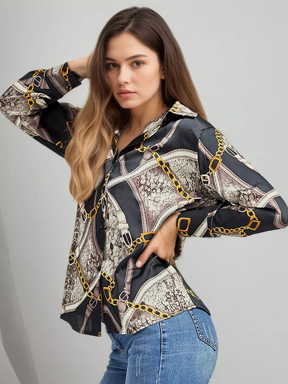 Printed Long Sleeve Shirt, image 3