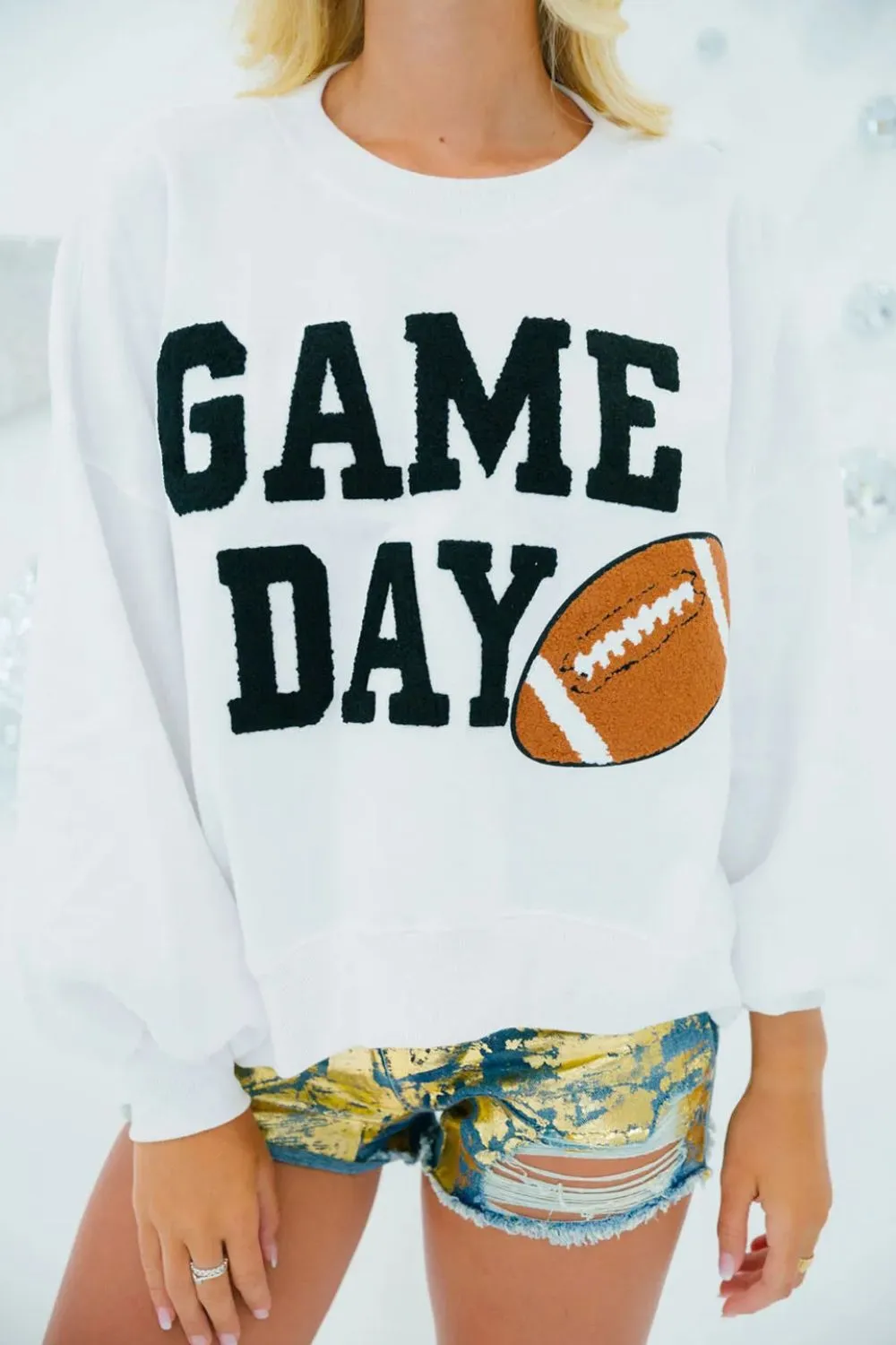 GAME DAY Round Neck Long Sleeve Sweatshirt, image 4