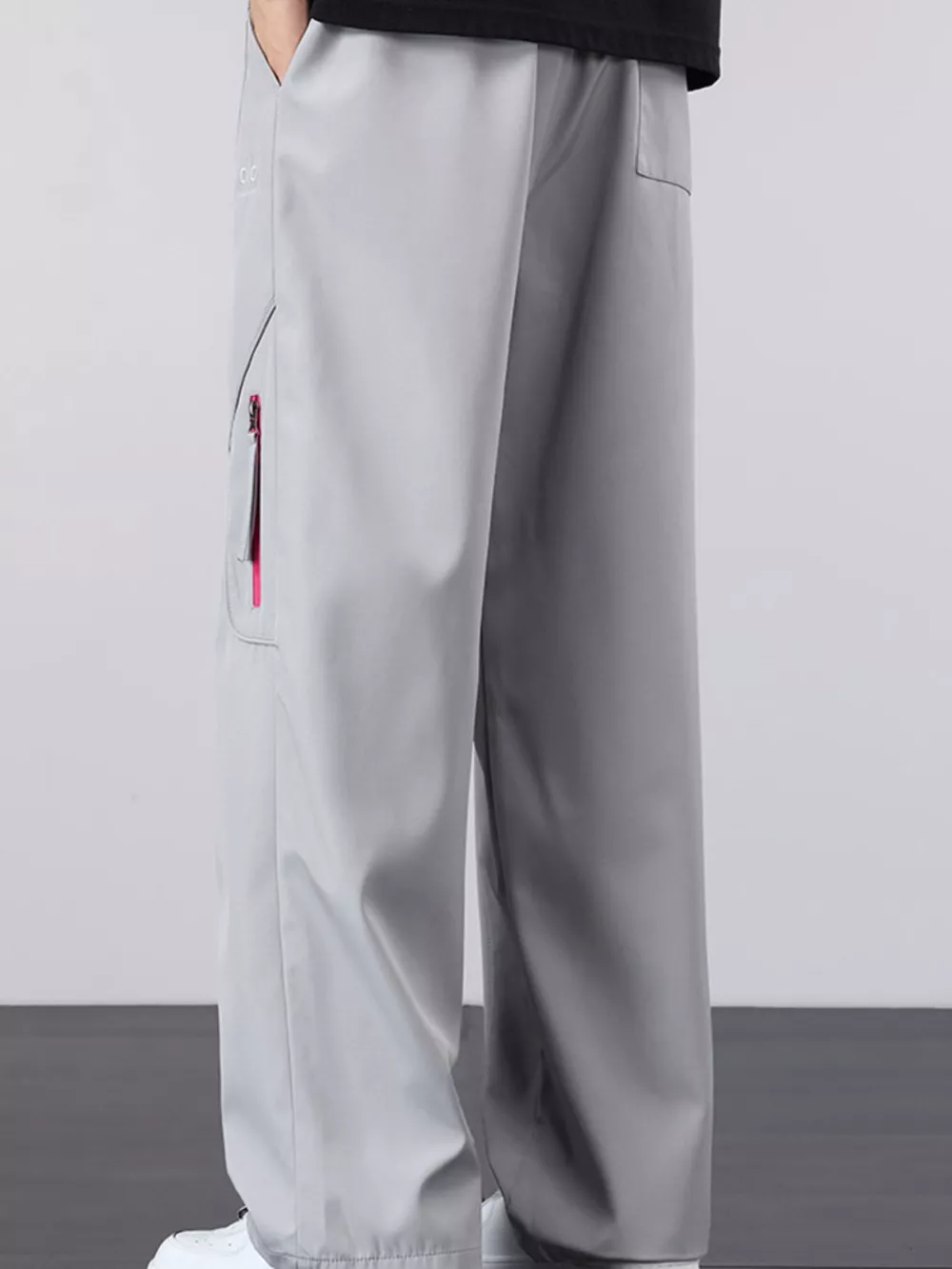 Men's Plus Size Loose Fit Cargo Pants with Zipper Pocket, image 8