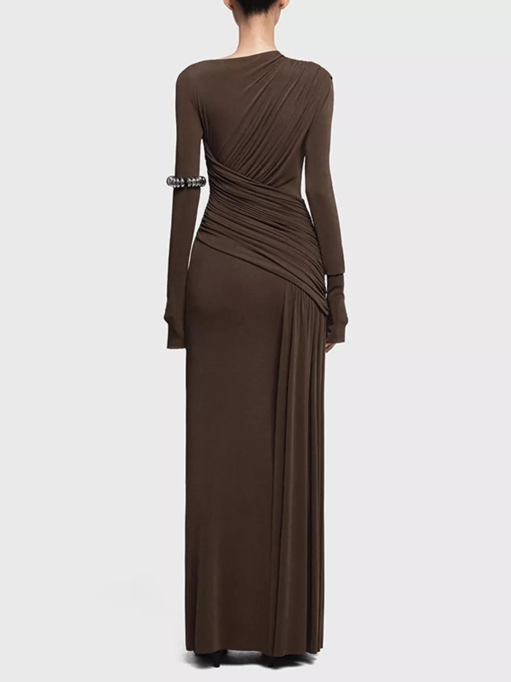 Ruched Long Sleeve Maxi Dress, image 3
