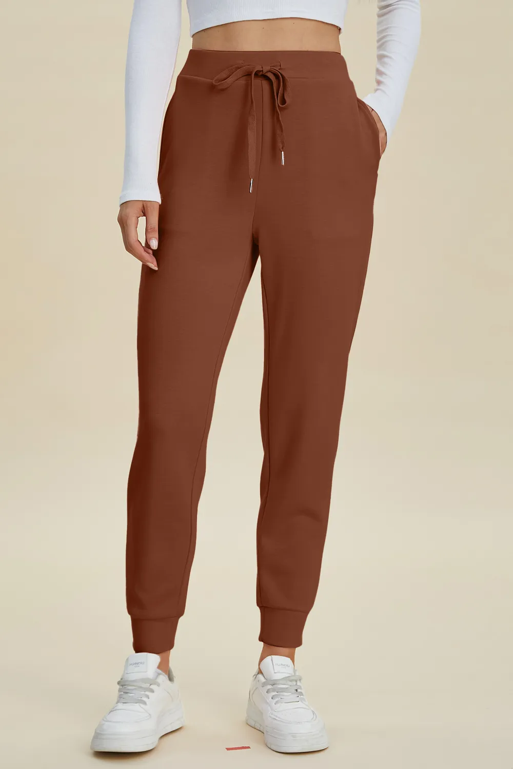 Full Size Air Scuba Drawstring High Waist Joggers, image 7