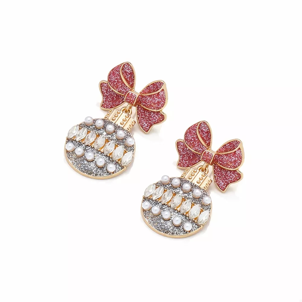 Bowknot Christmas Drop Earrings, image 3