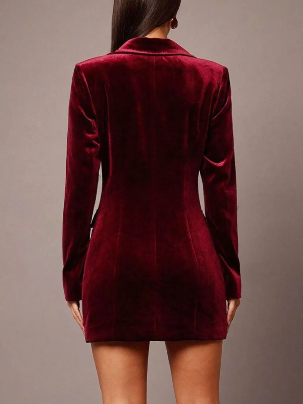 Velvet Double-Breasted Blazer Dress, image 6