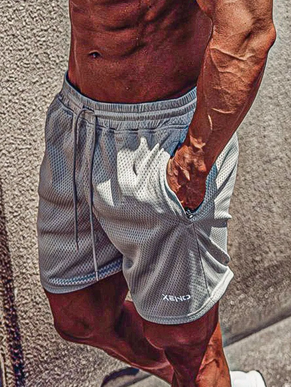 Men's Plus Size Drawstring Breathable Shorts, image 2