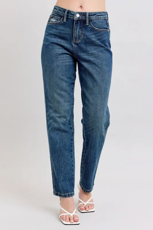 Full Size High Waisted Rigid Magic Non-destroy Straight Leg Jeans Plus Size, image 3
