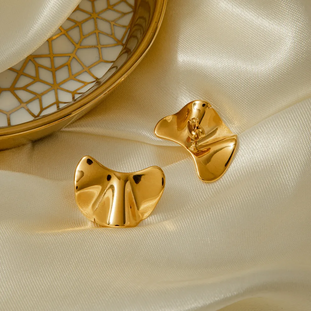 Irregular 18K Gold-Plated Earrings, image 3