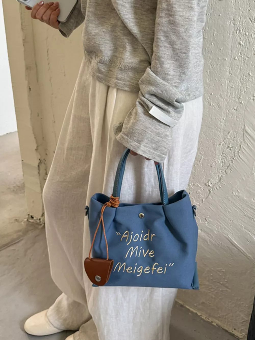 Letter Canvas Handbag, image 5