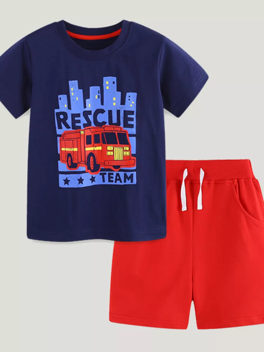 Kids' Rescue Team Fire Truck T-Shirt and Shorts Set