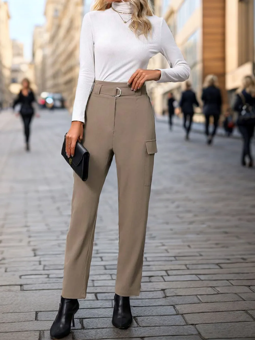 High Waist Straight Pants, image 5