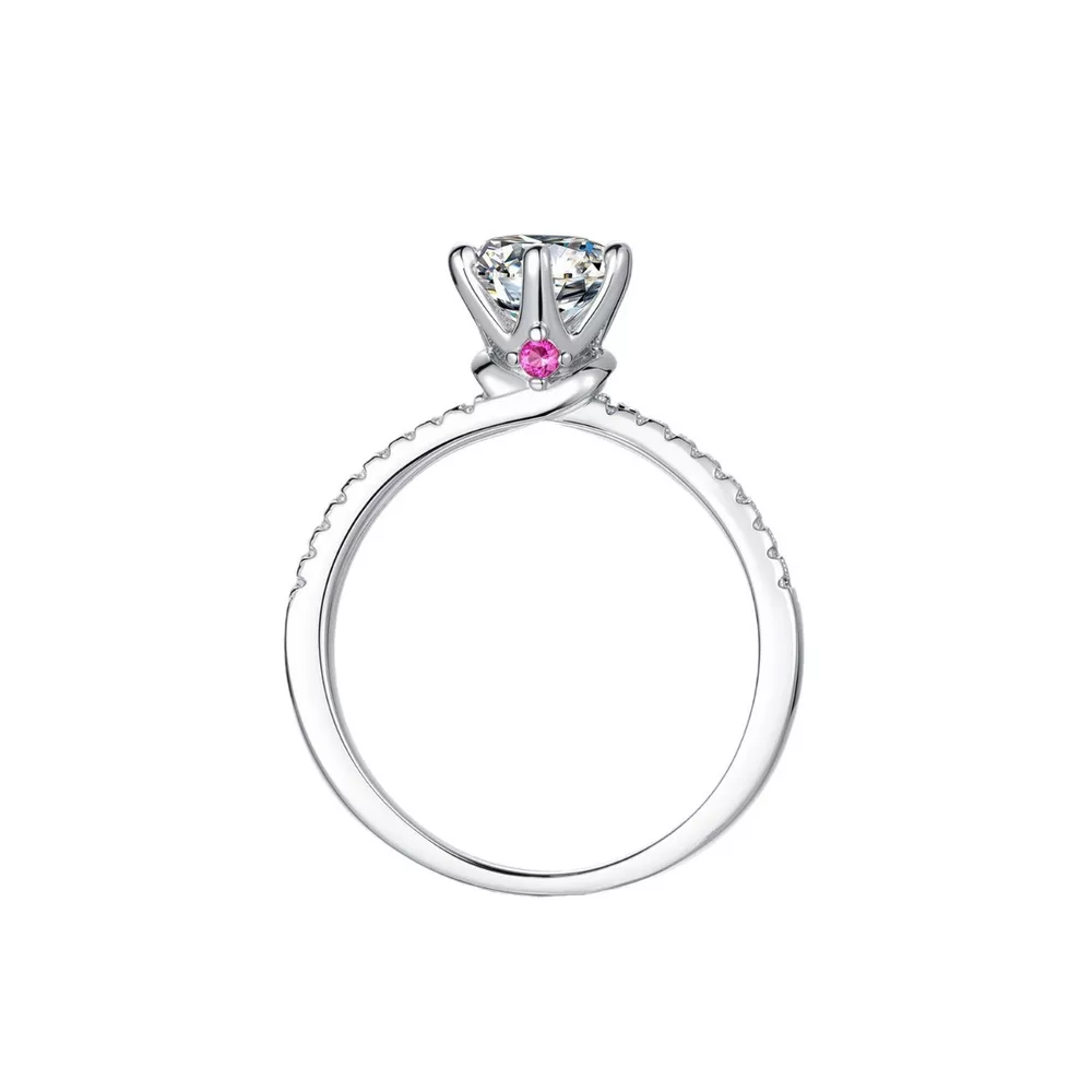 1 Carat 925 Sterling Silver Moissanite Ring, image 5
