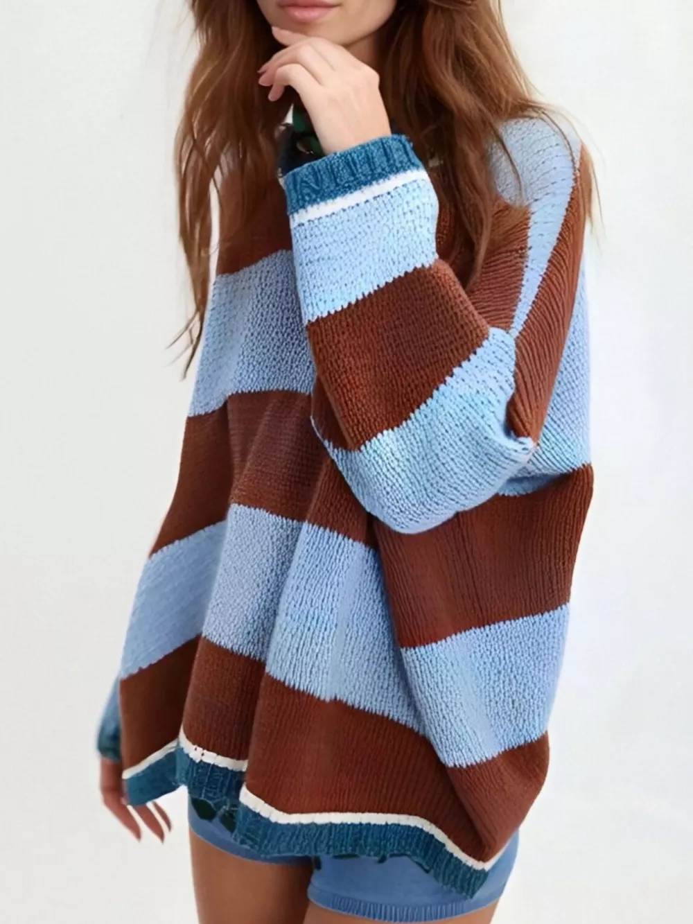 Color Block Round Neck Sweater, image 8