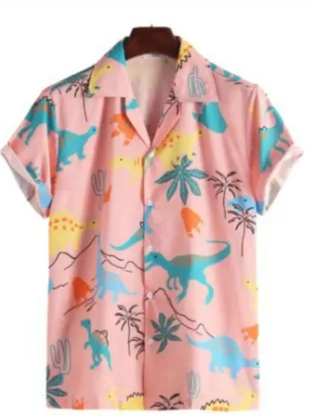 Men's Full Size Printed Button Up Short Sleeve Shirt Plus Size, image 4