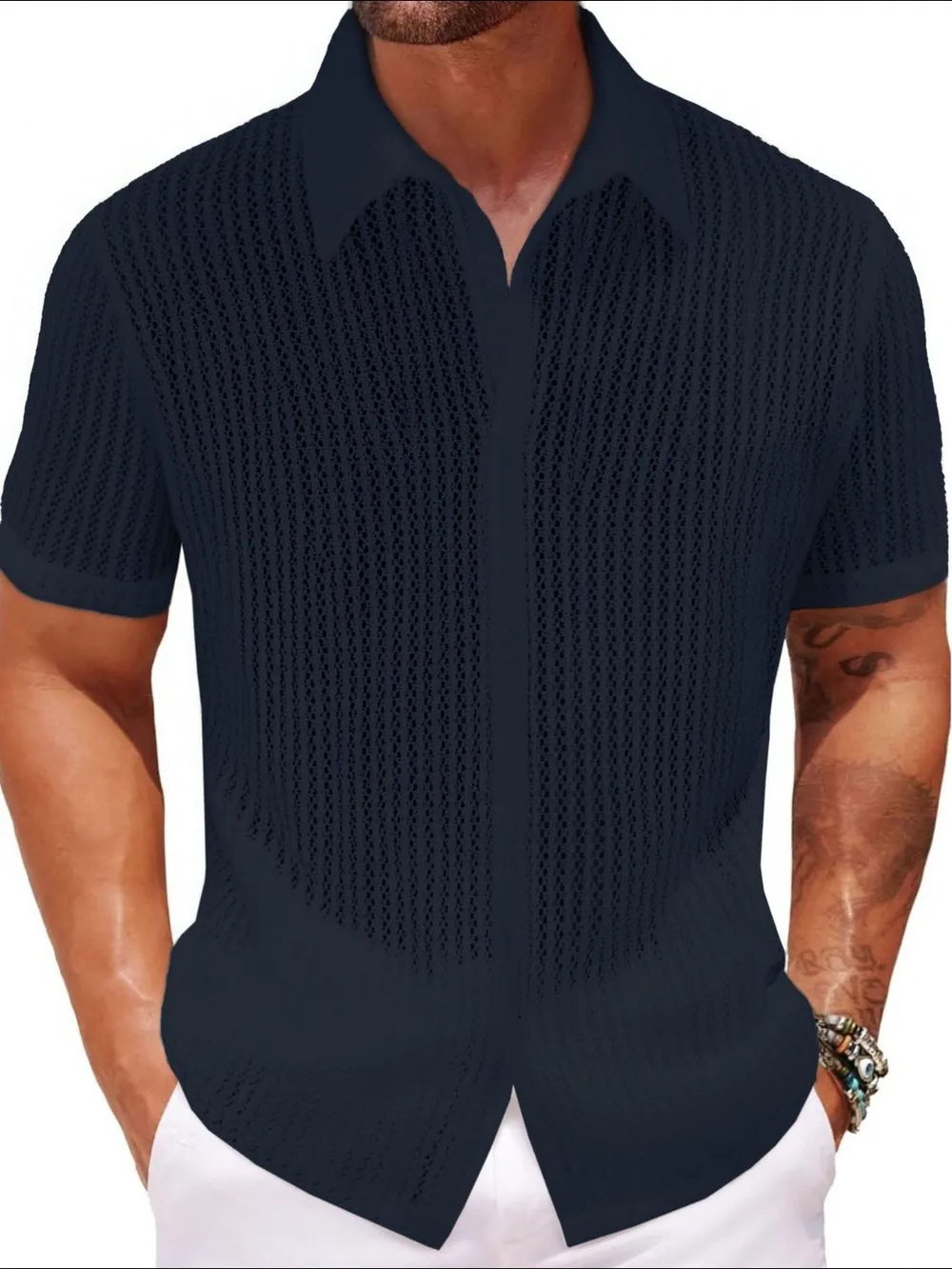 Men's Plus Size Button Down Short Sleeve Shirt, image 4